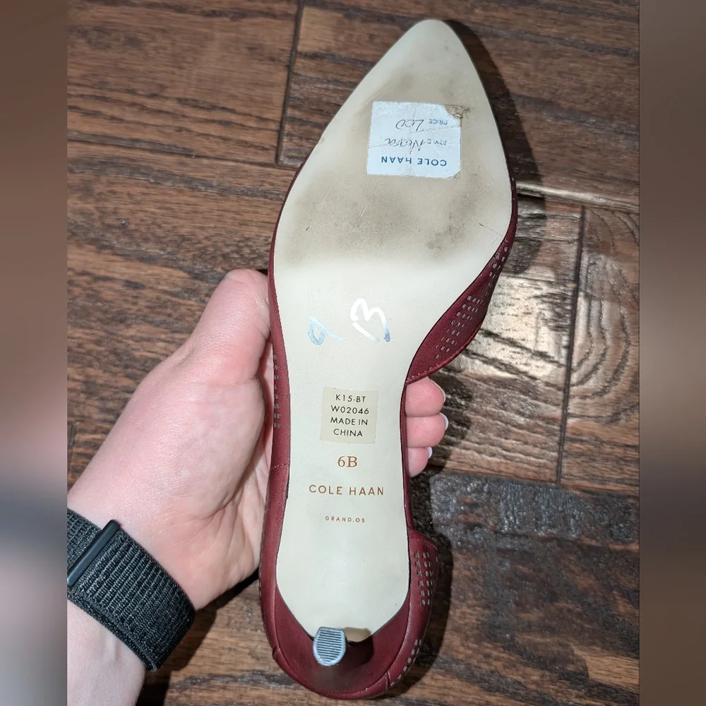 Cole Haan Grand Os Neara Burgundy Leather Pump Heel - Picture 8 of 8